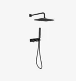 Eos Ducha Monocomando Negra Con Desviador+ Cabeza De Ducha Cuadrada 20cm + Brazo De Ducha 38cm Ferretti