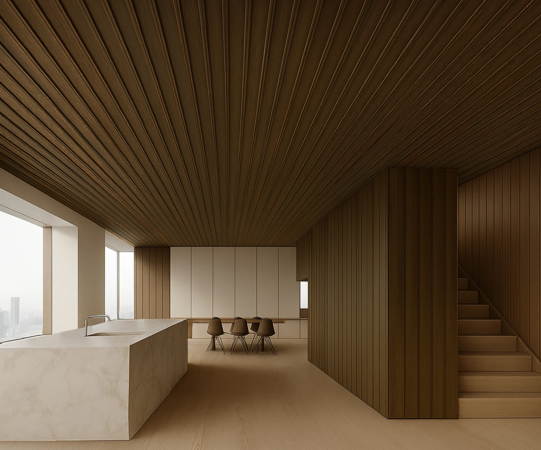 wall-panel-preguntas-frecuentes cocina abierta con paredes con revestimiento wall panel