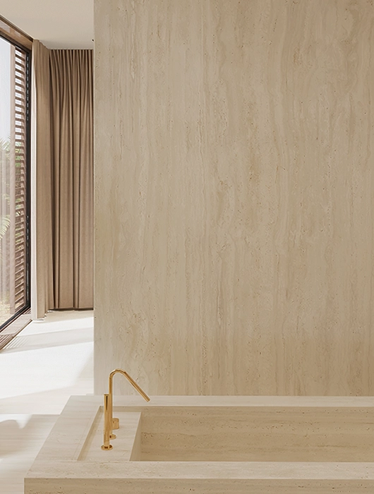 Travertine Beige de Nabel con acabado inspirado en travertino italiano