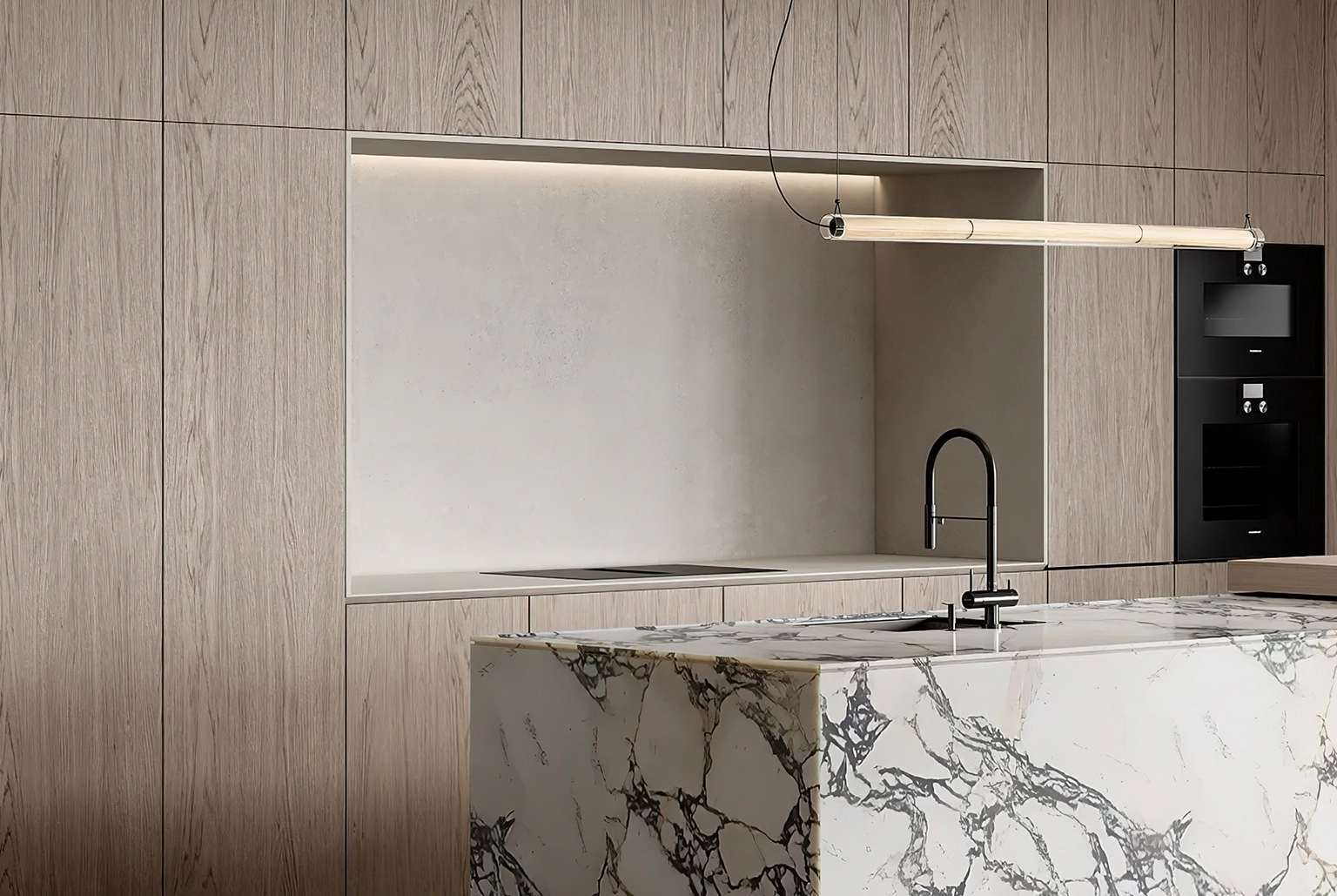 combinacion cocina marmol madera - 4 Combinaciones para cocina que nunca fallan