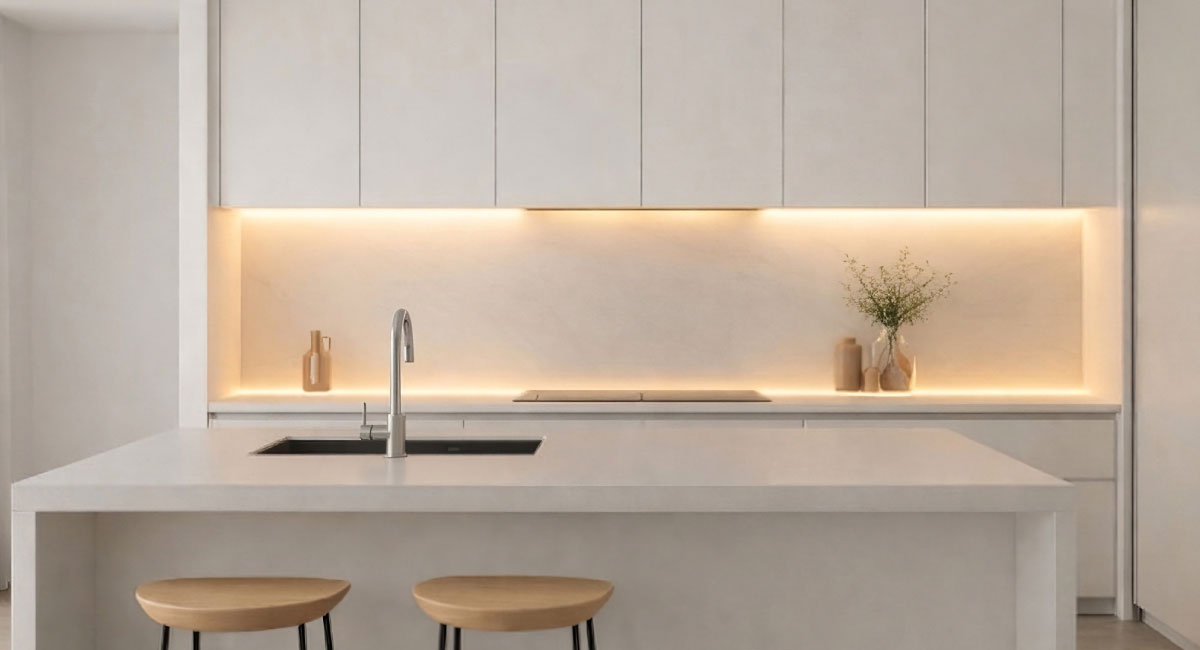 Adios al Efecto Punteado 1 Cintas LED NYX de Krauss cocina backlight - Adiós al "Efecto Punteado": Por qué las Cintas LED NYX de Krauss son el Estándar de Lujo en 2026