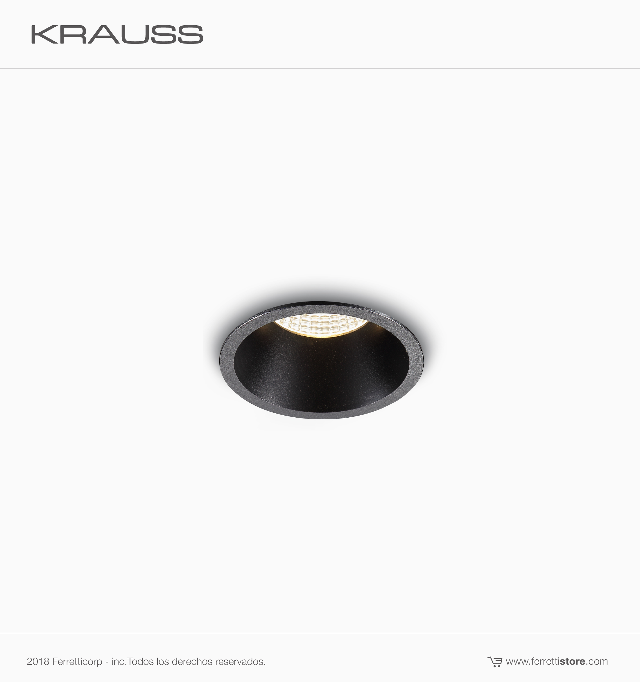 Bl 50 Spot Empotrado Led Redondo Negro D105×H113mm, 3000k, 9w, Ra>90, Krauss