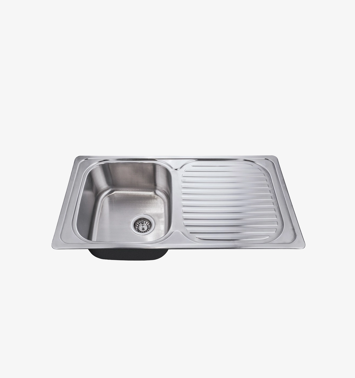 Lavadero Titan Helios de Acero Inoxidable con rebose y escurridor 92×48×17.5 cm