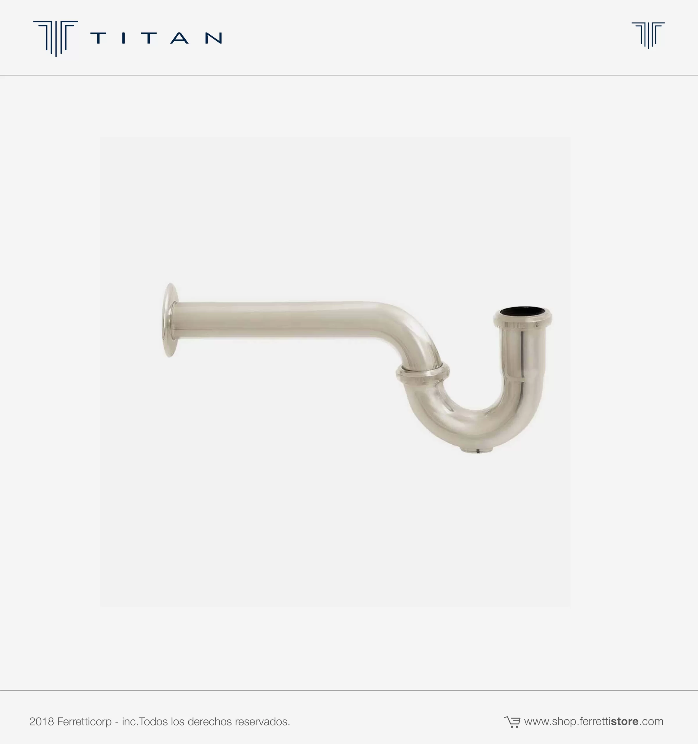 Trampa Tipo "P" Satinada Titan de 1 1/4 para Lavatorio Acero Inox s/Registro