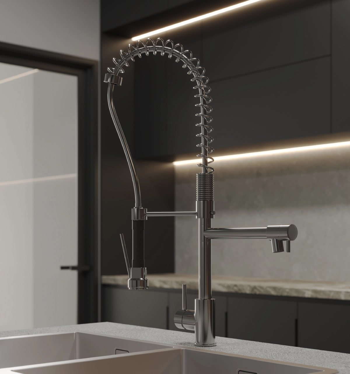 FA7695 Grifería Holland Plus Cocina multifuncional con pico extraíble al mueble - Image 1