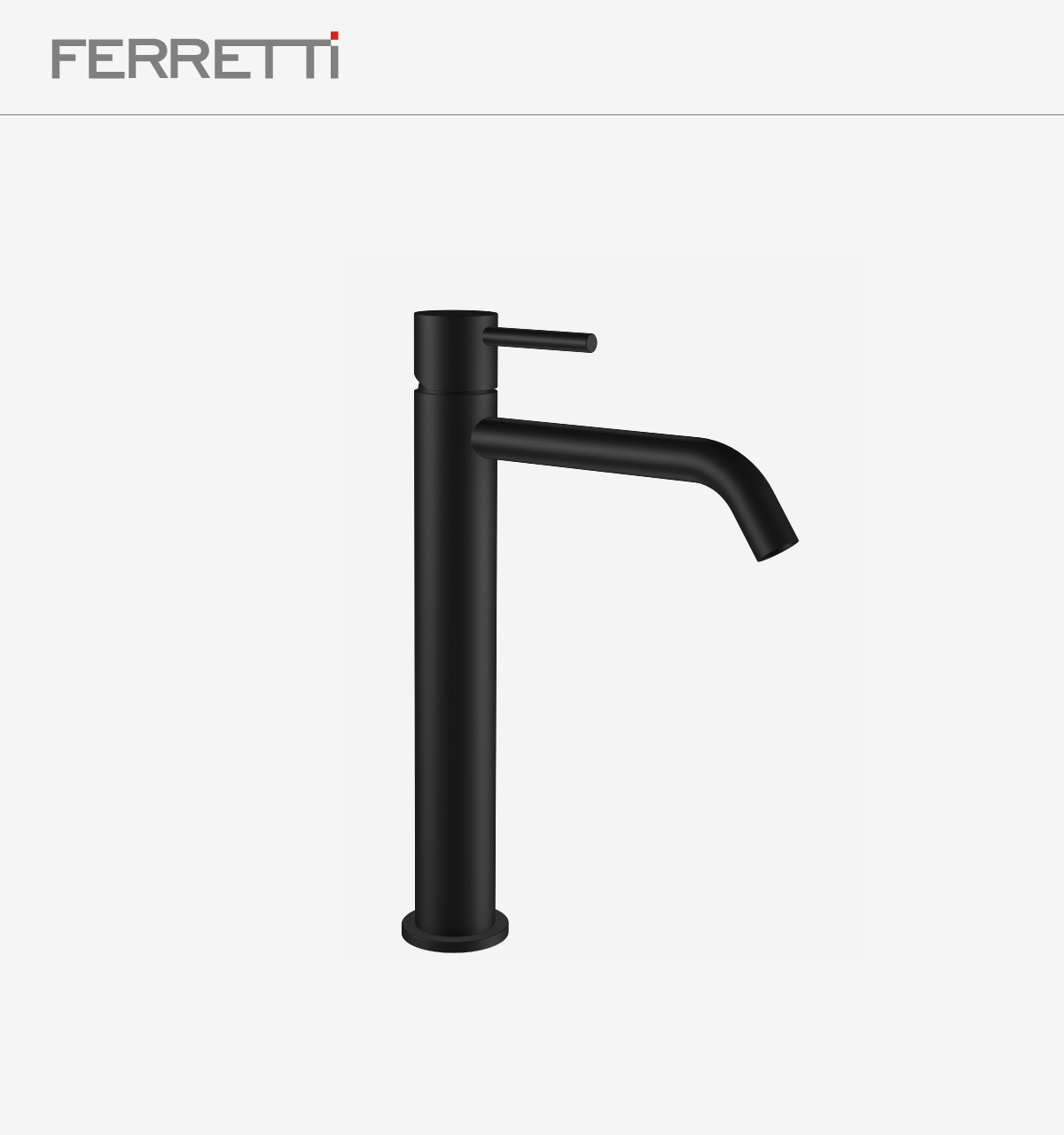 Griferia monocomando redonda negra holland Alta al mueble Ferretti