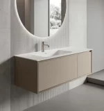 Mueble de Baño Kronos Latte de 1200x470x410Mm con Tablero Matt Signature