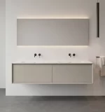 Mueble de Baño Kronos Latte De 1600x470x400Mm Con Tablero de Matt Signature