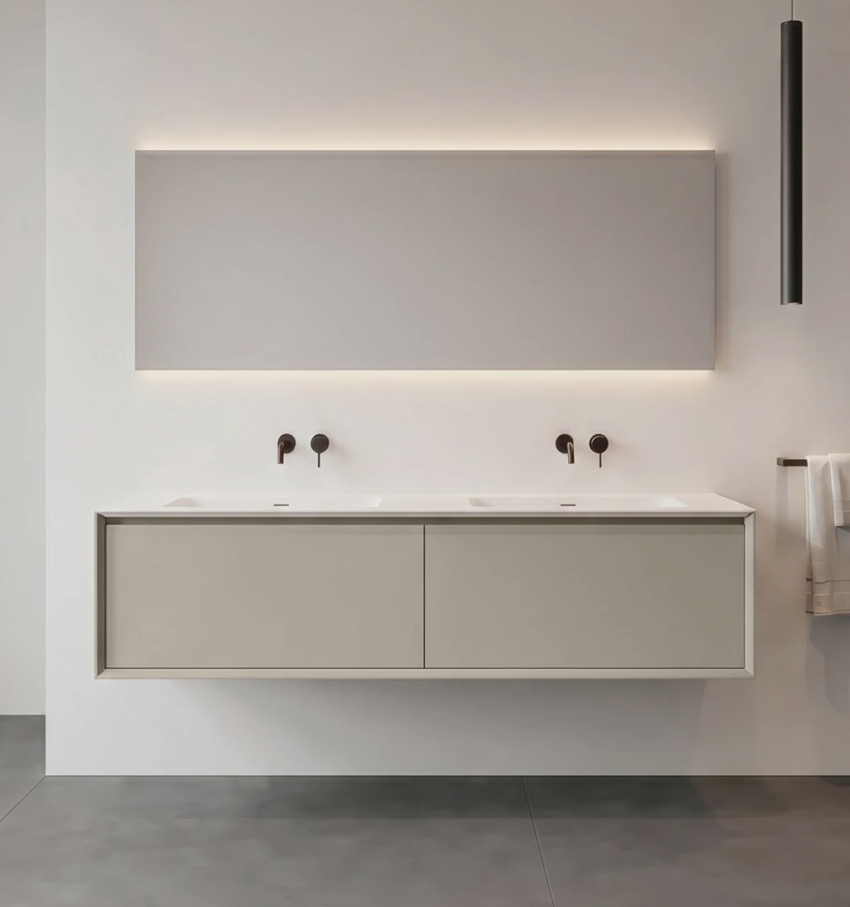 portada-mueble-FA12782 Mueble de Baño Kronos Latte De 1600x470x400Mm Con Tablero de Matt Signature - Image 1