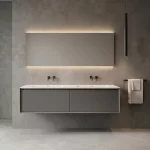 Mueble de Baño Kronos Dark Grey De 1600x470x410Mm con Tablero Matt Signature