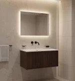 Mueble de Baño Strattos Nogal De 750x480x417Mm con Tablero Matt Signature