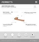 Siena Porta Papel Simple Rose Gold Ferretti Signature - Image 2