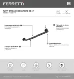 Barra De Seguridad De 24" Negra Ferretti - Image 2