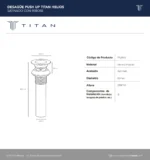 Desague Push Up Titan Helios Satinado C/Rebose - Image 3