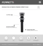 Desagüe Push Up Ferretti Negro C/ Rebose - Image 2