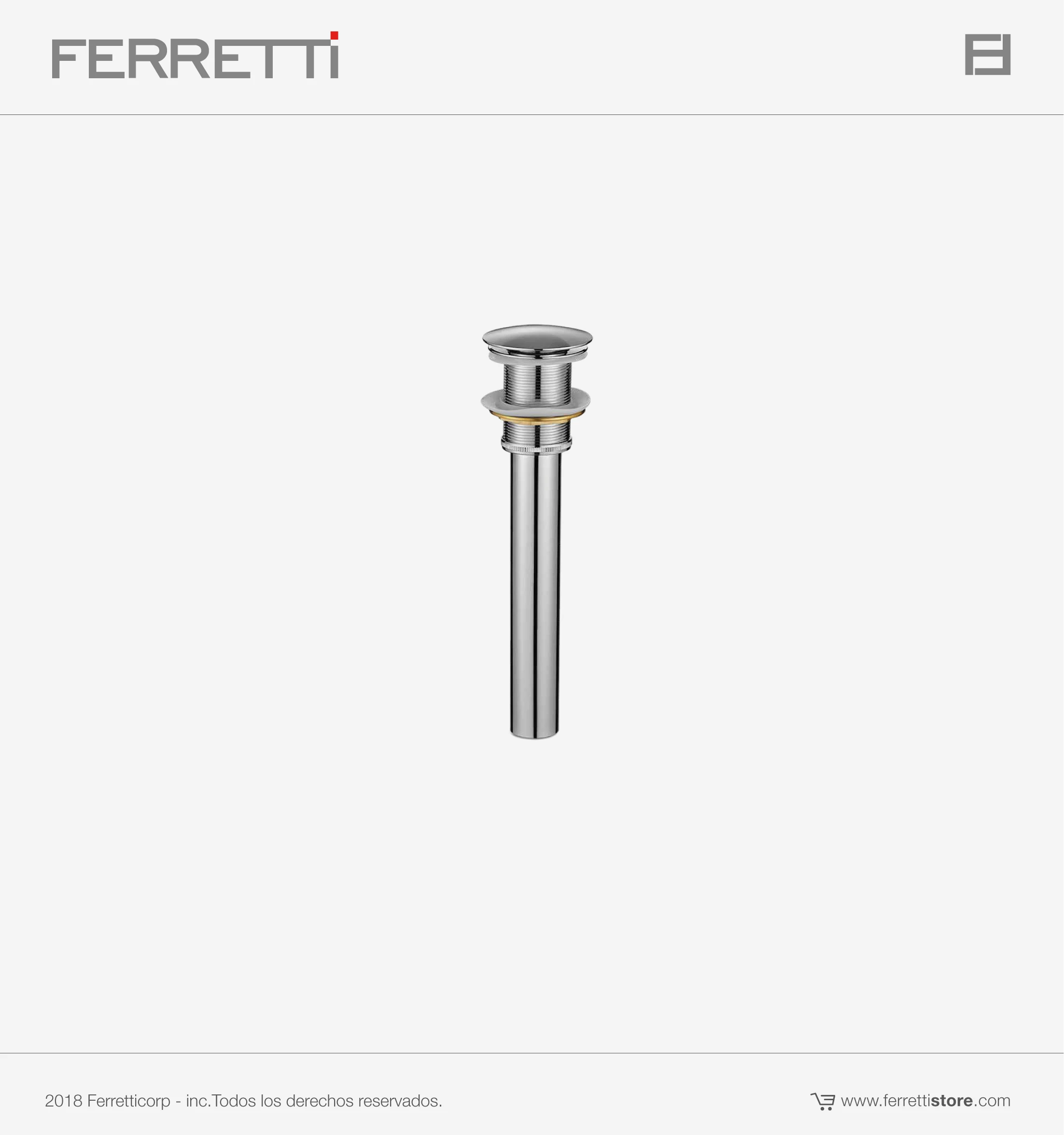 FA2861-desague-01 Desagüe Push Up Ceramica Ferretti Sin Rebose - Image 1