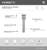 Desagüe Push Up Ceramica Ferretti Sin Rebose - Image 2