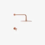 Holland Max Ducha Monocomando Rose Gold Mate - Cbza De Ducha Red 20*20 + Brazo Ducha Ferretti Plus
