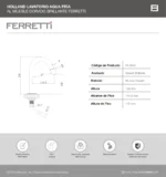 Grifería Holland Lavatorio Agua Fría Al Mueble Dorado Brillante Ferretti - Image 3