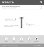 Helios Brazo de Ducha a Techo de Acero Inox 150 mm Ferretti - Image 2