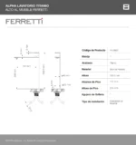Grifería Alpha Lavatorio Titanio Alto al Mueble Ferretti - Image 3